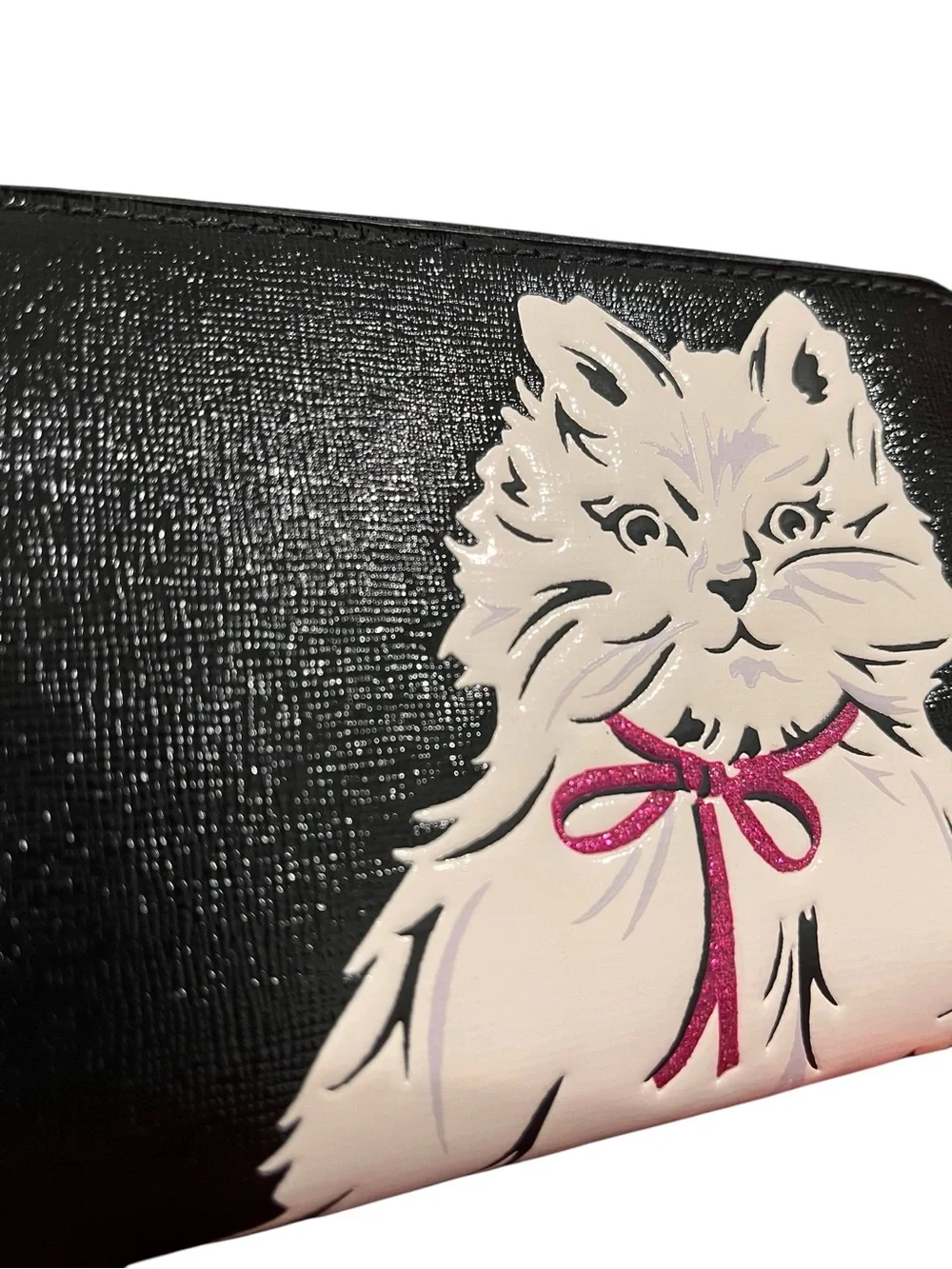Kate Spade New York Whiskers Saffiano Leather Zip Around Continental Wallet NWT